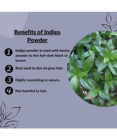 Organic Indigo Powder - 114g (4 oz) for Hair Dye | Rajasthani Indigofera Tinctoria | Natural Hair Color by Mi Nature - Buy Online on GoSupps.com