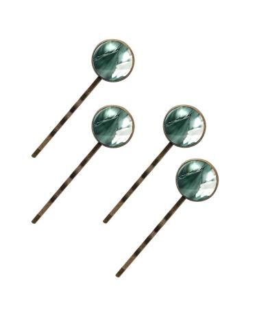 Green Aloe Vera Hair Accessories Set - 4 Handmade Barrettes & Bobby Pins for Women and Girls | Plant Color4015 - Buy Online on GoSupps.com