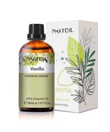 PHATOIL Vanilla Essential Oil 30ML Premium Grade Pure Essential Oils for Diffusers for Home Perfect for Aromatherapy Diffuser Humidifier Candle Making Vanilla 30 ml (Pack of 1)