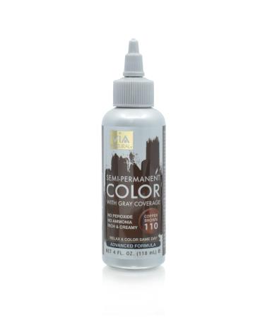 Via Natural Semi-Permanent Hair Color 4oz - Copper Brown #110 4 Ounce (Pack of 1) Copper Brown #110