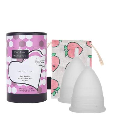 Alupre Reusable Silicone Female Menstrual Cup Feminine Hygiene Cup Set Menstruation Healthcare (L)