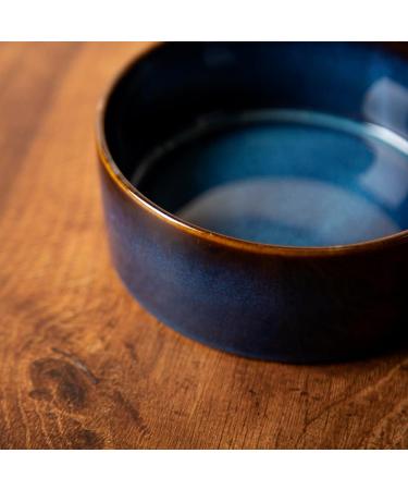 Scruffs Ceramic Heavy Duty Reactive Glaze Pet Bowls - 2pc Set - Midnight Blue - 15cm - Buy Online on GoSupps.com
