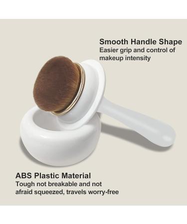 Flat Top Kabuki Makeup Brush - Ideal for Liquid Foundation, Powder, Cream Contour - White02 - Buy Online on GoSupps.com