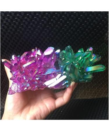 Natural Crystal Rough Crystal Amazing Stone Green Purple Aura Angel Quartz Crystal Titanium Bismuth Silicon Cluster Rainbows Natural Stones and Minerals - Buy Online on GoSupps.com