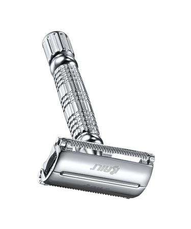 Beaupretty Manual Shaver Face Tableware Sucker Double Razor Vintage Safety Razors Mustache Razor Double Edge Chrome-plated Double-sided Alloy Holder Double Sided Old Fashioned