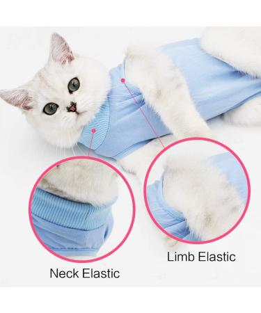 Cat Professional Recovery Suit for Abdominal Wounds or Skin Diseases E-Collar Alternative for Cats after Surgery Wear cat medical vest M (Pack of 1) blue - Buy Online on GoSupps.com