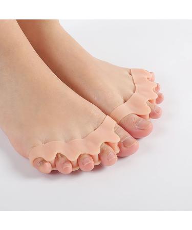 Alinzo Gel-Teshrenner-Bunion Corrector for women and men orthopedic bunion rail & large toe slip for hallux valgus day and night support (meat) Flesh