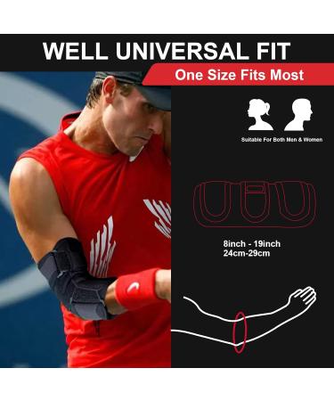 WILD+ Adjustable Elbow Support Brace with 4 Removable Splints | Compression Sleeve for Tennis Elbow, Tendonitis, Golfers | One Size Fits Men and Women - Buy Online on GoSupps.com
