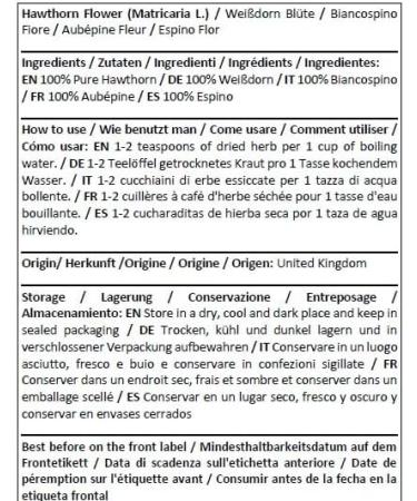 Herba Organica Hawthorn Flower Herbal Tea - Crataegus L - Aub pine Fleur Tisane 50g - Buy Online on GoSupps.com