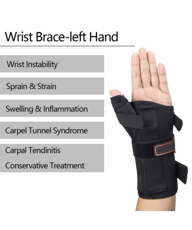 Wrist Brace with Thumb Spica Splint - Relief for De Quervain's Arthritis Carpal Tunnel & More | Left-M (6-7 - Buy Online on GoSupps.com