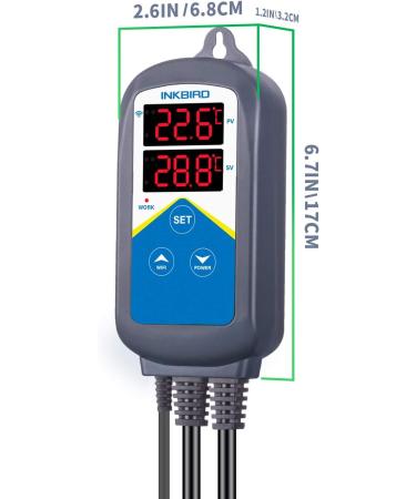 Inkbird ITC-306A-WiFi Aquarium Temperature Controller for Marine Tank - Dual Heating Socket Thermostat for Fish, Shrimp, Tortoise - No Timer - Buy Online on GoSupps.com