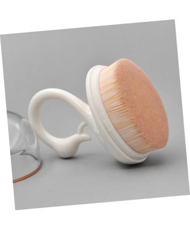 Housoutil 1pc Makeup Brush Cosmetic Applicator Supple Foundation Brush Portable Powder Brush Swan Foundation Brush Loose Liquid Travel Artificial Fiber Seamless White Face Brush - Buy Online on GoSupps.com