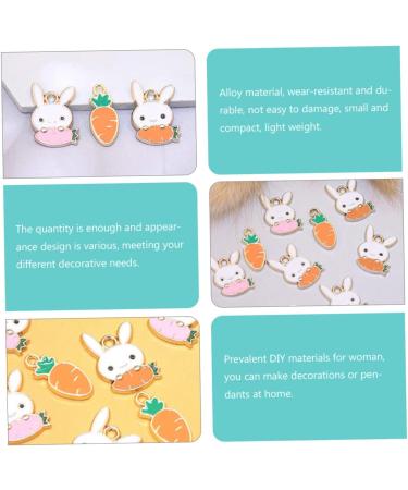 TEHAUX 100 Pcs Easter Ornaments Charms for Necklace Making Rabbit Pendant Charm Chinese Feng Shui Bead Jewelry Charms Pendant Enamel Charms Jewlery Metal Alloy Korean Version - Buy Online on GoSupps.com
