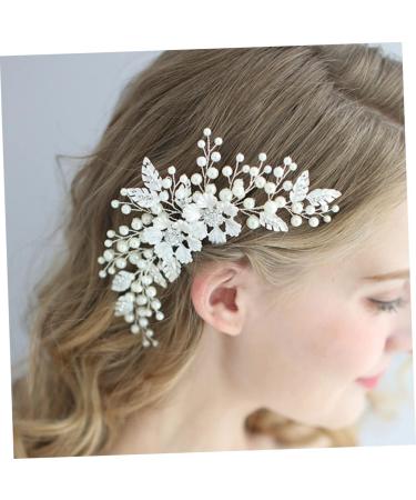 DOITOOL Rhinestone Comb For Girl Friends Hair Flower Combs Hair Accessories Bridal Headwear Tiara Comb for Bridal Hair Comb Pearl Bride - Buy Online on GoSupps.com
