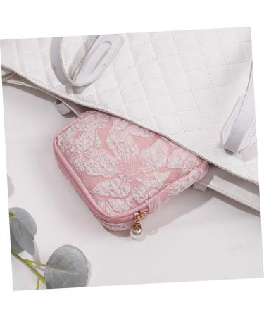 DOITOOL 4 Pcs Sanitary Napkin Storage Bag | Travel Makeup Organizer | Tampon Purses Period Kit | Cotton Linen Small Bag Black Pink | 11x11x3cm - Buy Online on GoSupps.com