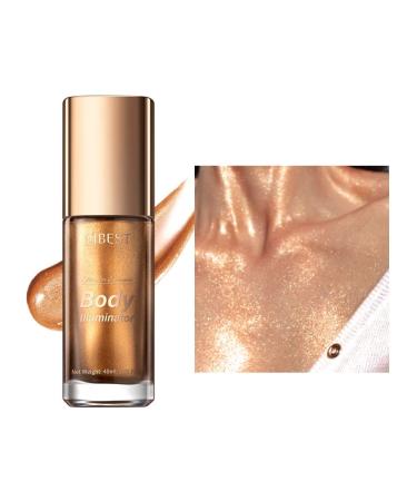 Body Luminizer Shimmer Oil Liquid Highlighter Makeup Face & Body Glow Shimmer Lotion Radiance All In One Makeup Waterproof Moisturizing Shimmer Body Oil (Bronze Gold) Bronze Gold 1 count (Pack of 1)