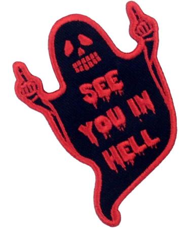 Ghost Patch: 'See You in Hell' Biker Applique - Iron/Sew On Emblem - Buy Online on GoSupps.com