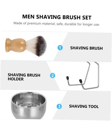 Fomiyes Stainless Steel Men's Shaving Set - Brush Frame Soap Bowl & Travel Kit for Beard Care - Buy Online on GoSupps.com