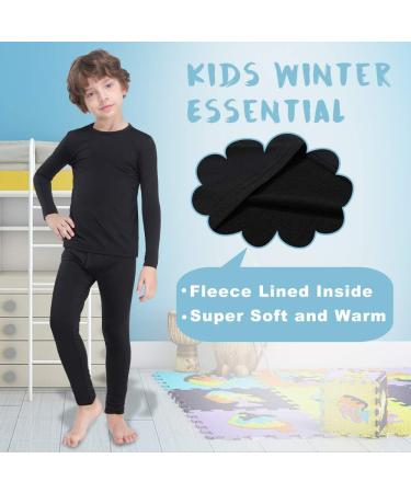 Mancyfit Boys Thermal Fleece Lined Long Sleeve Underwear - Black, Medium - Buy Online on GoSupps.com