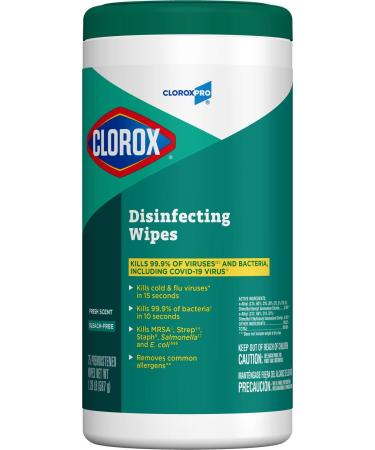CloroxPro Disinfecting Wipes, Clorox Healthcare Cleaning and Industrial Cleaning, Clorox Disinfectant Wipes, Fresh Scent, 75 Wipes - 15949