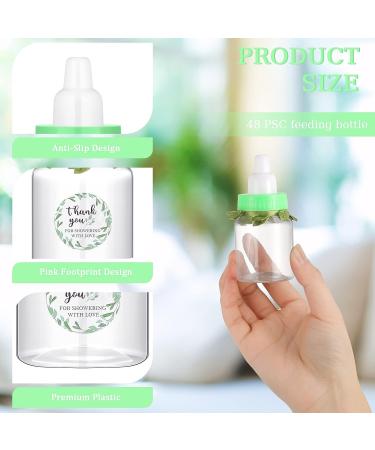 48 Pcs 1.5 x 3.4 Inch Mini Baby Bottle Shower Feeding Bottle Favor with 500 Adhesive Baby Shower Thank You Stickers and 32.8 Feet Leaf Ribbon Artificial Eucalyptus for Baby Shower Party Green Green Eucalyptus - Buy Online on GoSupps.com