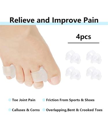 HAILIA Clear Toe Separators - Bunion Corrector Gel Toe Spacer (4 Pairs) for Pain Relief & Toe Alignment - Buy Online on GoSupps.com
