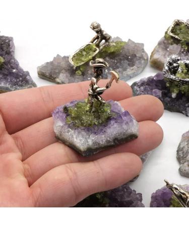 11PC / 1 Set Amethyst Geode Quartz Natural Crystals Absenteeism Hand Carved Gemstone Witchcraft Supplies Gift Stone Collection - Buy Online on GoSupps.com