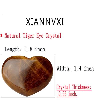 Xianvxi 1.8 Tiger Eye Healing Crystal Heart Stone | Reiki Gemstone for Love & Anxiety Relief | Perfect Valentine's Day Gift - Buy Online on GoSupps.com