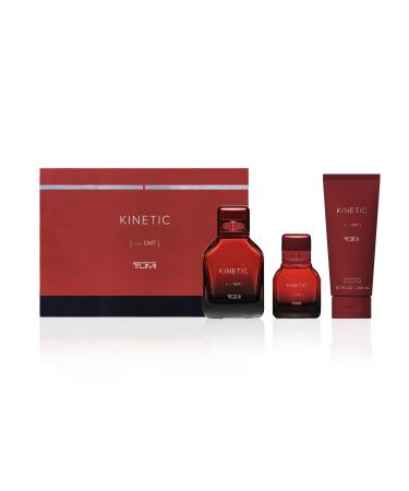 TUMI KINETIC --:-- GMT - Spicy Cologne for Men with Smoky & Woody Notes - 3.4 oz & 1.0 oz Eau de Parfum 6.7 oz Body Wash