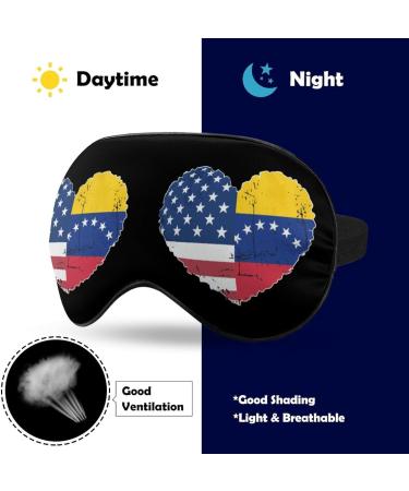 Venezuela USA Flag Heart Sleep Mask - Adjustable Strap for Light Blocking - Ideal for Travel, Nap - Men Women - Buy Online on GoSupps.com