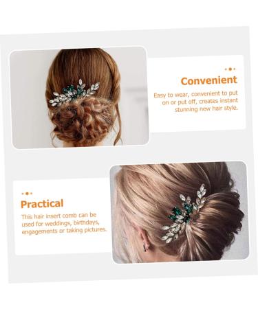 Ipetboom Bridal Comb Crystal Hair Comb Hair Side Flower Hair Combs Green Rhinestone Hair Clip Crystal Headpiece Styling Hair Clips Alloy Western Style Accessories Dinner Party - Buy Online on GoSupps.com