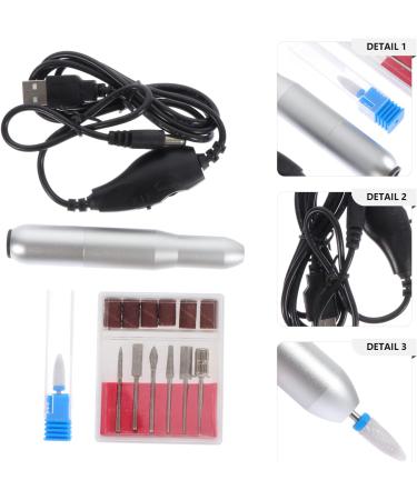 Lurrose 1 Set Nail Polisher Electric Nail File Portable Nail Drill Pedicure Kit Electric Nail Polish Kit Nail Art Kit Pen Pen Style Aluminum Alloy Electric - Buy Online on GoSupps.com