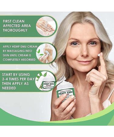 Hemp Emu Cream - Organic Hemp Oil Muscle Rub for Joint & Back Discomfort Relief - Premium Menthol & Eucalyptus - 4oz - Made in USA - Buy Online on GoSupps.com