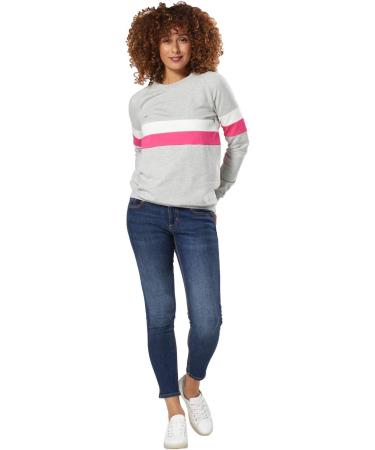 Zeta Ville Maternity Nursing Zipped Sweatshirt Striped Jumper 1110 - Grey Melange - Buy Online on GoSupps.com