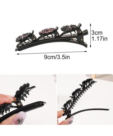 8PCS Sparkling Crystal Stone Braided Hair Clips Set for Women - Rhinestones Hairpin Duckbill Clip with Small Clips - Ideal Hair Accessories for Girls and Women - Buy Online on GoSupps.com