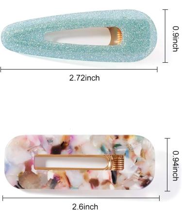 SOMIER 20PCS Acrylic Resin Geometric Hair Clips Colorful Shining Leopard Marble Pattern Alligator Clips for Women Girl Party Daily Hair Styling - Buy Online on GoSupps.com