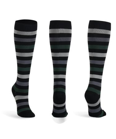 DOCEN Comfortable Breathable Sports Compression Socks Black 3 Pairs S/M_Fit Medical Running Nurse Black-3 Pairs SM