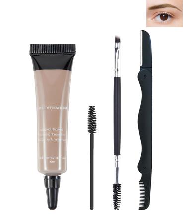 Waterproof Tinted Brow Gel Blonde Tinted Thickening Brow Mascara Brow Fast Sculpt Long Lasting Transfer-Proof Eyebrow Gel Tint with Brow Brush & Razor Fill in Eyebrows and Cover Gray Hair-B01# B01# BLONDE