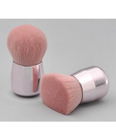 Ranvi Foundation Brush Portable Mineral Brush Angle Large Face Brush Pink Round Brush + Bevel Brush 2PCS - Buy Online on GoSupps.com