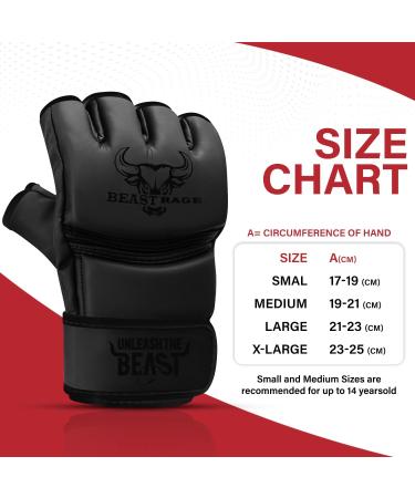 Beastrage MMA Gloves for Men & Women | Vegan Leather Ventilated Palm Ideal for Grappling Sparring Muay Thai Kickboxing & Boxing | International Shipping Available - Buy Online on GoSupps.com