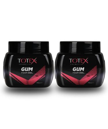 Totex Gum Hair Gel 700ml | for Men & Women | Edge Control & Long Lasting Hold | Shiny & Flexible Finish for Defined & Long-Lasting Styles Without Residue | Pack of 2