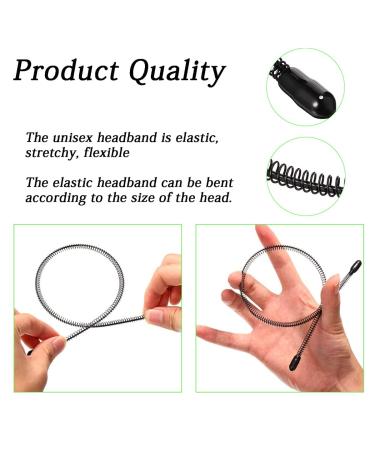 Men's Fashion Metal Hair Bands with Teeth - 6Pcs Black Elastic Headbands for Sports & Beauty - Buy Online on GoSupps.com