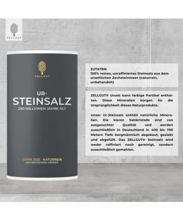 Stone salt - 100% German rock salt (natural untreated) - natural - from the German virgin sea free from the mold and bleach no iodine fluoride free - Buy Online on GoSupps.com