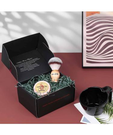 Absbas Nylon Beard Brush & Pop Shaving Mug Set - 100g Food-Safe Melamine Shaving Soap for Men's Wet Shaving & Women's Hair Removal - Buy Online on GoSupps.com