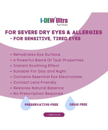 I-Dew Ultra Allergy Eye Drops | Preservative-Free for Dry Eyes & Allergies | 10ml (Pack of 1) - Buy Online on GoSupps.com
