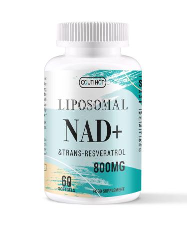 Liposomal NAD+ 500mg with Trans-Resveratrol 300mg Softgels | Actual NAD+ Supplement | 2-in-1 Anti Aging Formula for Cellular Repair Promote Longevity & Vitality (Pack of 1) 60 Count (Pack of 1)