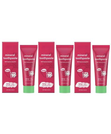 Kids Toothpaste Strawberry Flavor - Gentle Oral Care Teeth Cleaning Enamel Protection Reduces Stains for Children(3PCS)