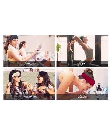 Huachi Non Slip Fashion Headband for Women - Sweat Wicking Elastic Hair Band for Yoga & Workout - Color-6 - Buy Online on GoSupps.com
