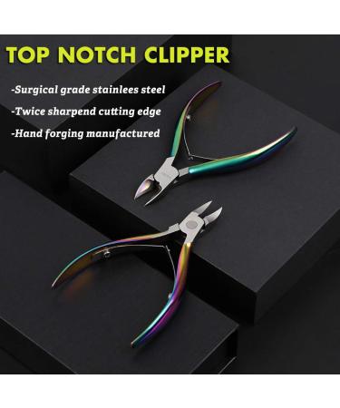 BEZOX Portable Nail Clipper - Surgical Stainless Steel Toenail Clippers for Thick Nails - Rainbow Finish - Buy Online on GoSupps.com