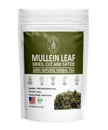 Mullein Leaf Tea  Herb for Respiratory Support  Mucous Membranes  Lung Cleanse| Dried Leaves Blend  Cut and Sifted| 3oz (85 grams)| Made in USA